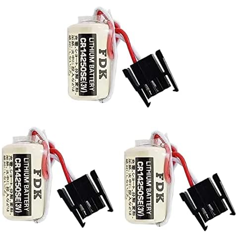Meewellvetry (3-Pack) CR14250SE 3V Lithium Battery 1000mah Replace for FDK CR14250SE Battery for 1747-BA Backup Power Supply with Black Plug Cover