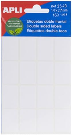 APLI 2549 - Etiquetas blancas doble frontal, 5 hojas, 19 x 27 mm