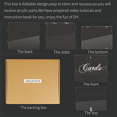 Hzgueostb Acrylic Wedding Card Box,Diy Envelop Money Clear Card Box With Lock Strip Light And Rhinestone Tape,Large Acrylic Wedding Card Boxes For Reception Graduation Birthday Baby Shower (Style3) #TOP7