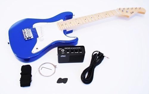 1 2 Kinder E-Gitarre Set mit VerstA rker und ZubehA r  blau 