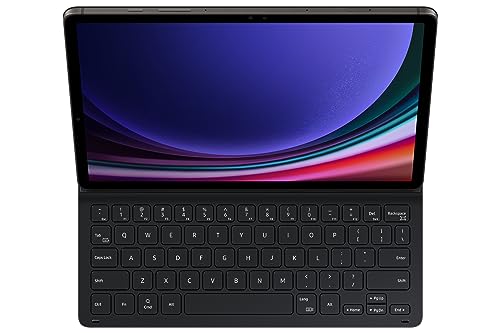 Samsung Book Cover Keyboard Slim EF-DX710 per Galaxy Tab S9 | Custodia per tablet monoblocco, design sottile e leggero, tastiera QWERTZ, POGO-Pin, scomparto per penna S, controllo gestuale, nero - Tastiera gaming - Immagine 1