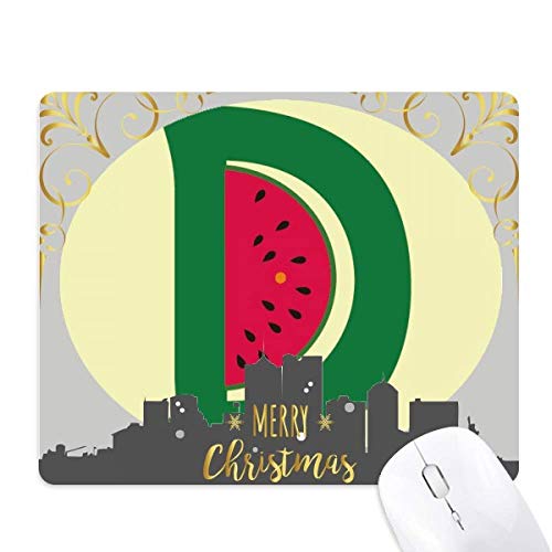 Tapis de souris en caoutchouc alphabet pastèque mignon pour bureau
