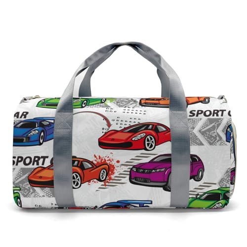 Personalized Grunge Sport Race Cars Customized Multi-functional Handbag Travel Bag,Sports and Fitness Duffel Bag2