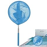 Poolnetze zur Reinigung – Teleskop-Fischernetze für Pool-Skimmer | Teleskop-Angeln, Pool-Reinigungsnetz, kleiner Skimmer, Edelstahlnetz mit Pfosten