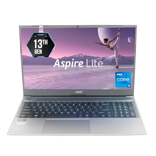 Aspire Lite 13th Gen Intel Core i5-1334U, Office 2024 + M365 Basic, 16 GB RAM/512GB SSD,Full HD, 15.6"/39.62 cm, Win 11 Home, Steel Gray, 1.59 KG, AL15-53, Metal Body, Thin and Light Premium Laptop discount deal