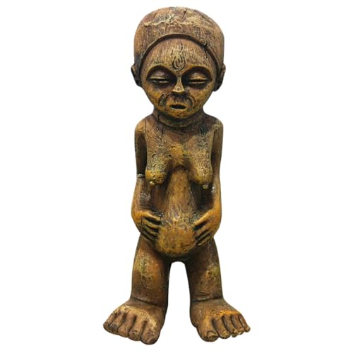 Artibetter Statue Africaine en Résine Élégante Représentant Une Femme Enceinte, Décoration de Bureau Chic et Vintage pour Salon ou Bureau