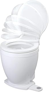 Jabsco 58500-0012, Lite Flush Compact Marine Electric Toilet with Foot Control