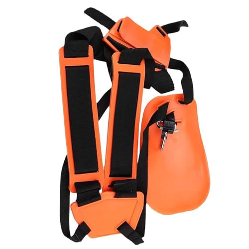 Arnês de Ombro Duplo Universal para Roçadeira, Alças Acolchoadas Ajustáveis, Laranja e Preto arnês d