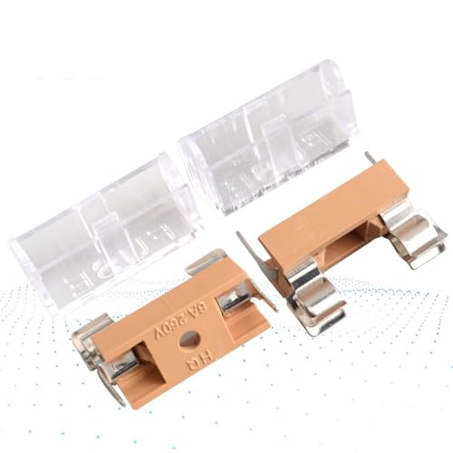 Portafusibles transparentes con cubierta protectora de bloques para fusibles de 5x20 mm y 250V 5