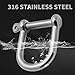 Laorde Marine Grade 316 Stainless Steel Wide D Shackle, 1/2
