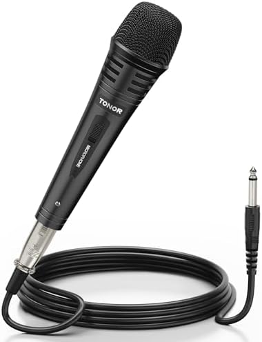 TONOR Dynamic Karaoke Microphone for Singing with 16.4ft/ 5M XLR Cable, Metal Handheld Mic Compatible with Karaoke Machine/Speaker/Amp/Mixer for Karaoke Singing, Speech, Wedding and Outdoor Activity - View 3
