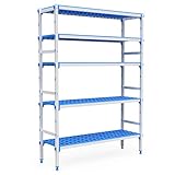Pujadas P7114 Regal aus Aluminium und Polypropylen, komplettes Set, passend für 2/3 Behälter, 5 Ebenen, 2930 mm