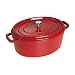 Produktbild STAUB Gusseisen Bräter/Cocotte, Oval 33 cm, 6,7 L, Aromaregen Funktion, Für alle Herdarten geeignet, Kirschrot