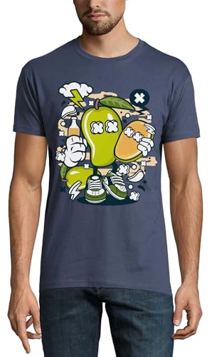 Mango Mother Happy Mothers Day Crew Neck Cotton Men's T-Shirt Denim Large