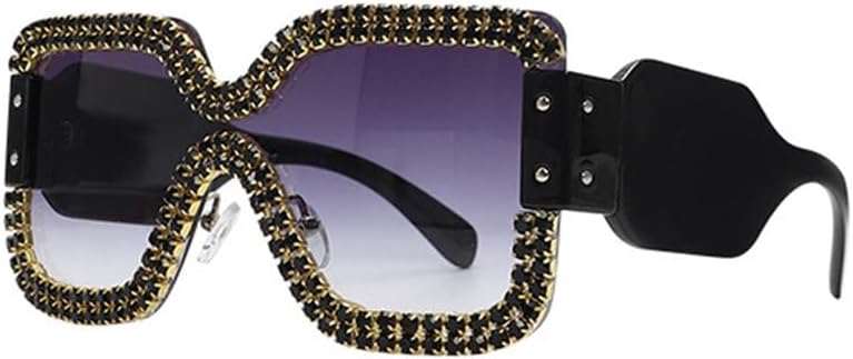Women's Borderless Sunglasse Retro Wide Legs Handmade Diamond Glasses Outdoor Street Photography Luxury Sunnies