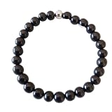 Gagat Jett Edelstein Stretch Armband schwarz Größenwahl DisplayLength 17