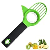Material: Plástico PP + TPR crazy bean Cuchillo de Aguacate Pelador Aguacate 3 en 1 Pelador Aguacates Fruta Rebanadora Dispositivo Multifuncional para Cortar Frutas Herramientas de aguacate para cocina