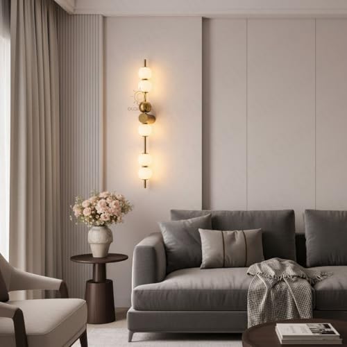 Image of Glowave Modern Vertical Multi Acrylic Ball Lights with Sleek Metal Body - Tricolor (603 /GD)