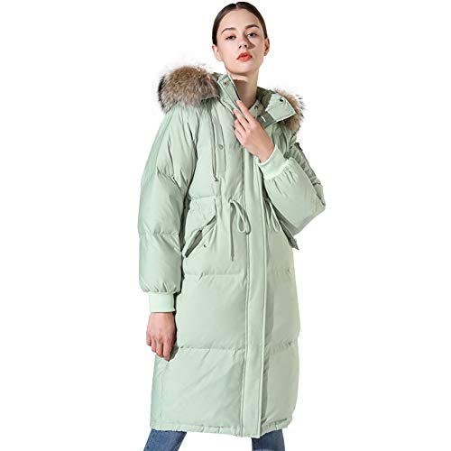 Doudoune d'hiver ample pour femme AKT Parka verte à capuche taille M