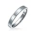 Bling Jewelry Simple Simple Thin Cigar Flat Couples Titanium Wedding Band Rings pour Hommes pour Femmes Poli Argent Ton Confort Fit 3MM