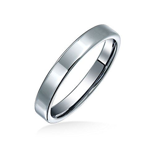 Anneaux de mariage en titane 3MM Bling Jewelry alliance fine polie