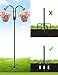 STAUKOK Double Shepherds Hooks for Outdoor, 2 Pack 60 Inch Bird Feeder Pole with 5 Prongs Base, Heavy Duty Garden Hook for Hanging Plant, Lantern, Hummingbird Feeder