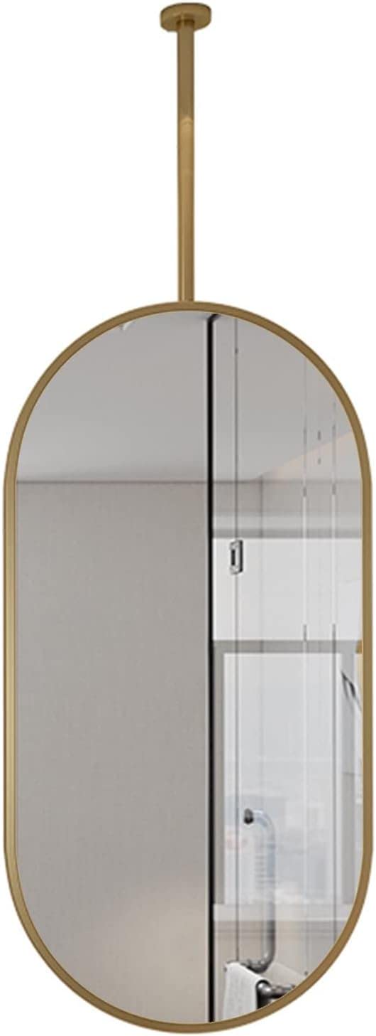 Grand miroir mural ovale avec perche de suspension design