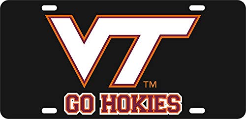 Elite Fan Shop VA Tech Hokies License Plate Black