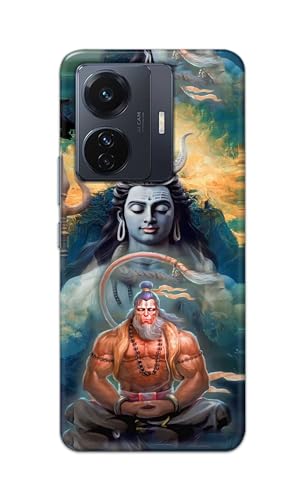 Image of PRINTFIDAA Printed Hard Back Cover Case for Vivo iQOO Z6 Pro 5G | Vivo T1 Pro 5G | Vivo S15e Back Cover (Lord Shiva and Hanuma) -112