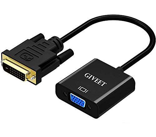 Giveet DVI to VGA Adapter, DVI 24+1 DVI-D Dual Link to VGA Male to Female 1080P Video Cable Converter for Gaming, DVD, Laptop, HDTV Projector & Other DVI Enabled Devices