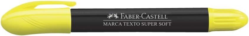 Caneta Marca Texto Supersoft, Faber-Castell, 155707, Amarelo, pacote de 6