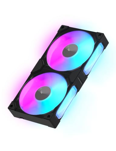 EZDIY-FAB MONOFLOW 240mm ARGB PWM Case Fan, Single-Frame, 28mm Thick, Black