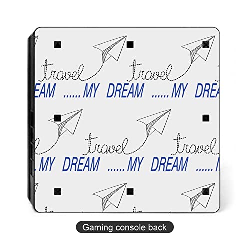 Paper Plane Travel Dream Cute Sticker Skin Protector Slim Cover For Ps-4 Slim/Ps-4 Pro Console & 2 Controller #TOP3