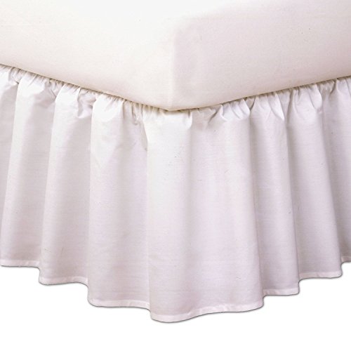 Bed Maker's Ruffled Wrap-Around Bedskirt Never Lift Your Mattress, Classic 14” Drop Length Gathered Ruffle Styling, White, California King (FRE34414WHIT05)
