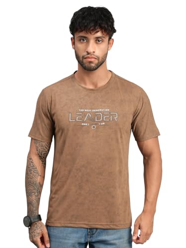 Image of Lux Nitro Men's Cloud Burst Printed Half Sleeve T-Shirt | Cotton Blend Round Neck Tee | Regular Fit Casual Wear