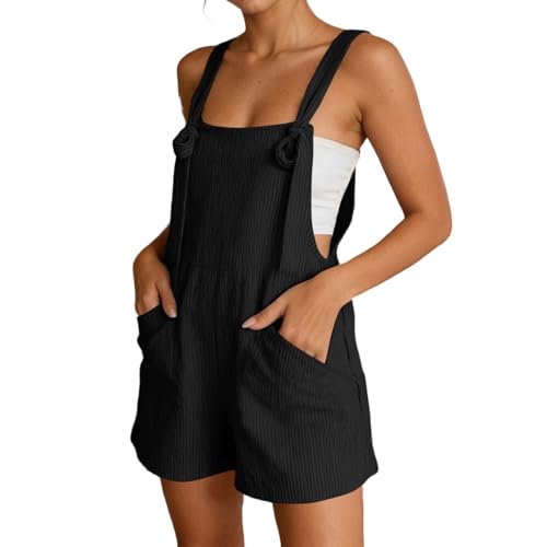 Combinaison pour femme avec poches pratiques et coupe sans manches unie ultra confortable