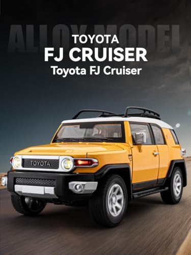 Image of Toyota FJ Cruiser 1:24 Diecast Metal SUV - Pull-Back Action, Sound & Light, Openable Doors - Realistic Collectible Toy Car for Kids, Adults & Car Enthusiasts【Color as per Stock】
