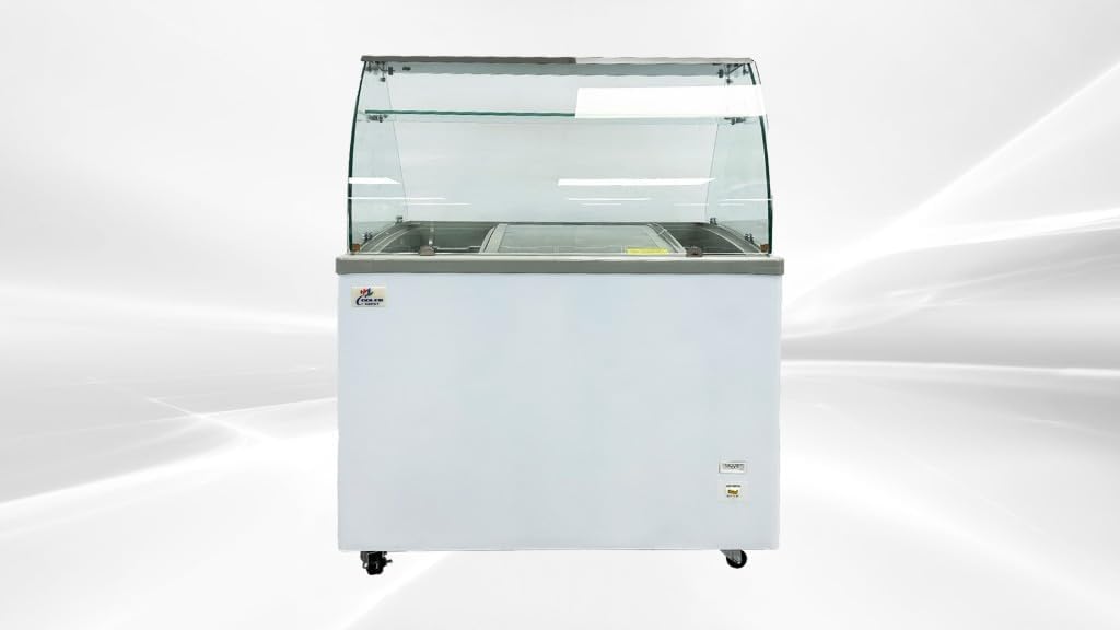 cooler depot Gelato Freezer Display Case Dipping Cabinet Pan Ice cream showcase Curved Clear Glass 40"
