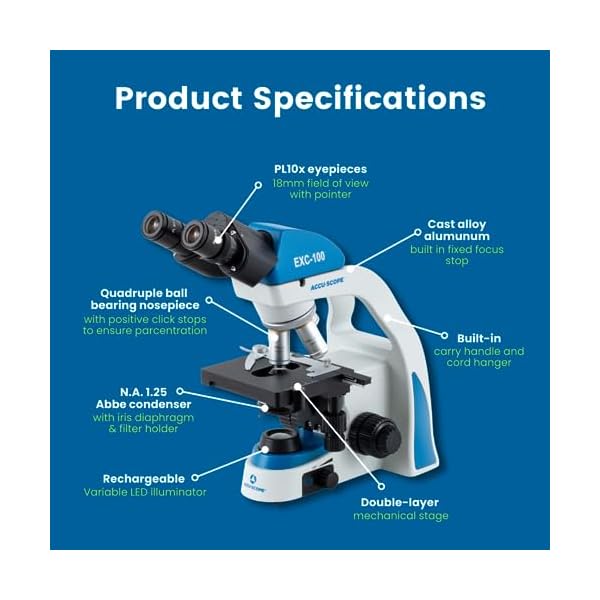 Compound-Microscope-EXC-100-Binocular-Head-40-1000X-Magnification-Mechanical-Stage-Achromat-Objectives-Cordless-LED-Illumination Compound-Microscope-EXC-100-Binocular-Head-40-1000X-Magnification-Mechanical-Stage-Achromat-Objectives-Cordless-LED-Illumination