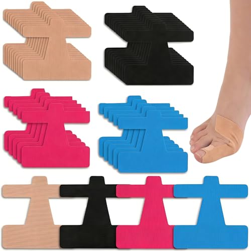 30 Pcs Bande Kinesiologie Prédécoupées pour Hallux Valgus, Bande de Kinesiologie Protection Hallux Valgus pour Orteils et Pieds, pour Soulager la Douleur et Stabiliser, Imperméable, Respirant, Doux