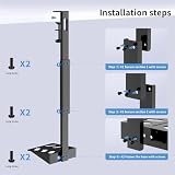 WYYHAA PS5 pionowy uchwyt pod biurko do PS5/PS5 Slim/PS5 Pro, zestaw do przechowywania bez wiercenia, metalowy zestaw do przechowywania pod biurkiem, kompatybilny z konsolą PS5/PS5 Slim – płyty i