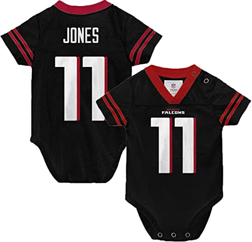 Image of Outerstuff NFL Newborn Infants Team Color Name and Number Home Player Creeper Bodysuit Jersey