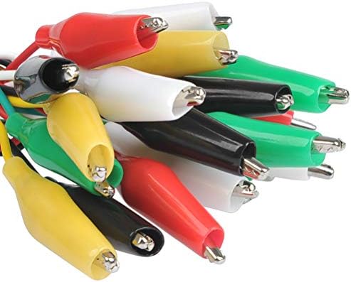 30PCS Crocodile Clips Electrical Test Leads with Alligator Clips Double-end Jumper Cables Crocodile Clip Test Wires Electrical Crocodile Clips Leads Circuit Connection/Experiment, 21 inches 5 Colors