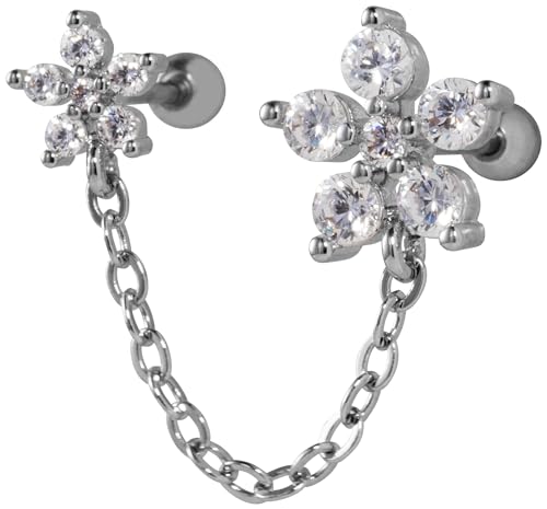 フラワーチェーン サージカルステンレスピアス