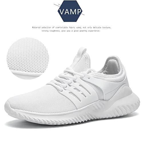 Vooncosir Women's Walking Shoes Ultra Light Breathable Non Slip Running Ladies Shoes Casual Fashion Sneakers Mesh Workout Sports White #TOP1