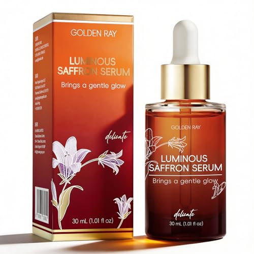 Saffron Serum for Face Brightening & Discoloration Correcting Serum Dark Spot Appearance Care Radiance Booster for Dull Skin Lightweight Facial Serum Even-Looking Skin Tone 1 fl oz