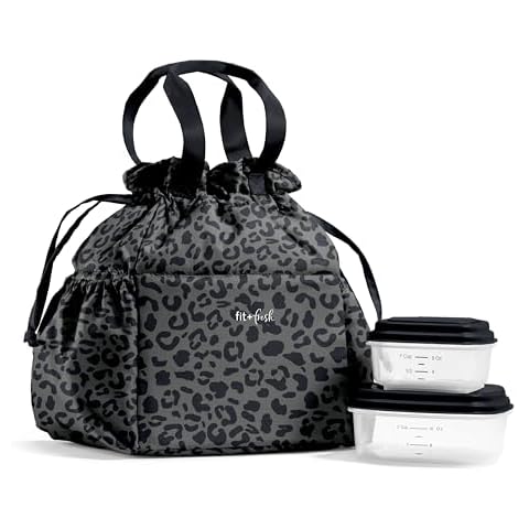 Fit & Fresh Cromwell Drawstring Lunch Bag Set Cover