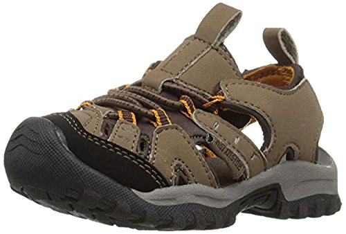 Northside Kid's Burke II Athletic Summer Sandal, Med Brown/Orange, 1 M US Little Kid; with a waterproof wet dry bag