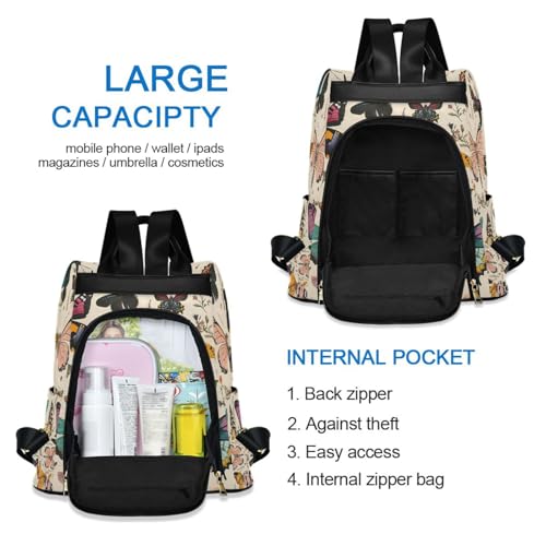 Image of ALAZA Butterfly Pattern Backpack Purse for Women Anti Theft Fashion Back Pack Shoulder Bag
