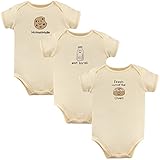 Touched by Nature Baby Organic Cotton Bodysuits, 3 Pack, Fresh Out Of The Oven, 6-9 Months
